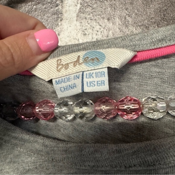 Boden Slub Tee Colorblock Dress gray pink - Picture 5 of 9